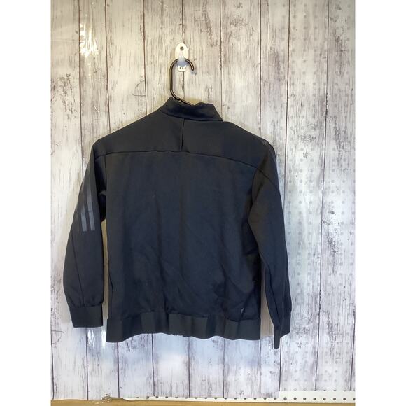 Adidas Women’s Track Black Jacket with Three Stripes on Shoulders Size Small - Picture 2 of 6